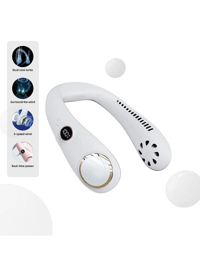 Arabest مروحة شخصية، بدون أوراق، قابلة لإعادة الشحن، تصميم سماعة الرأس، مروحة مكتب تعمل بالطاقة USB، 3 سرعات قابلة للتعديل - Image 2