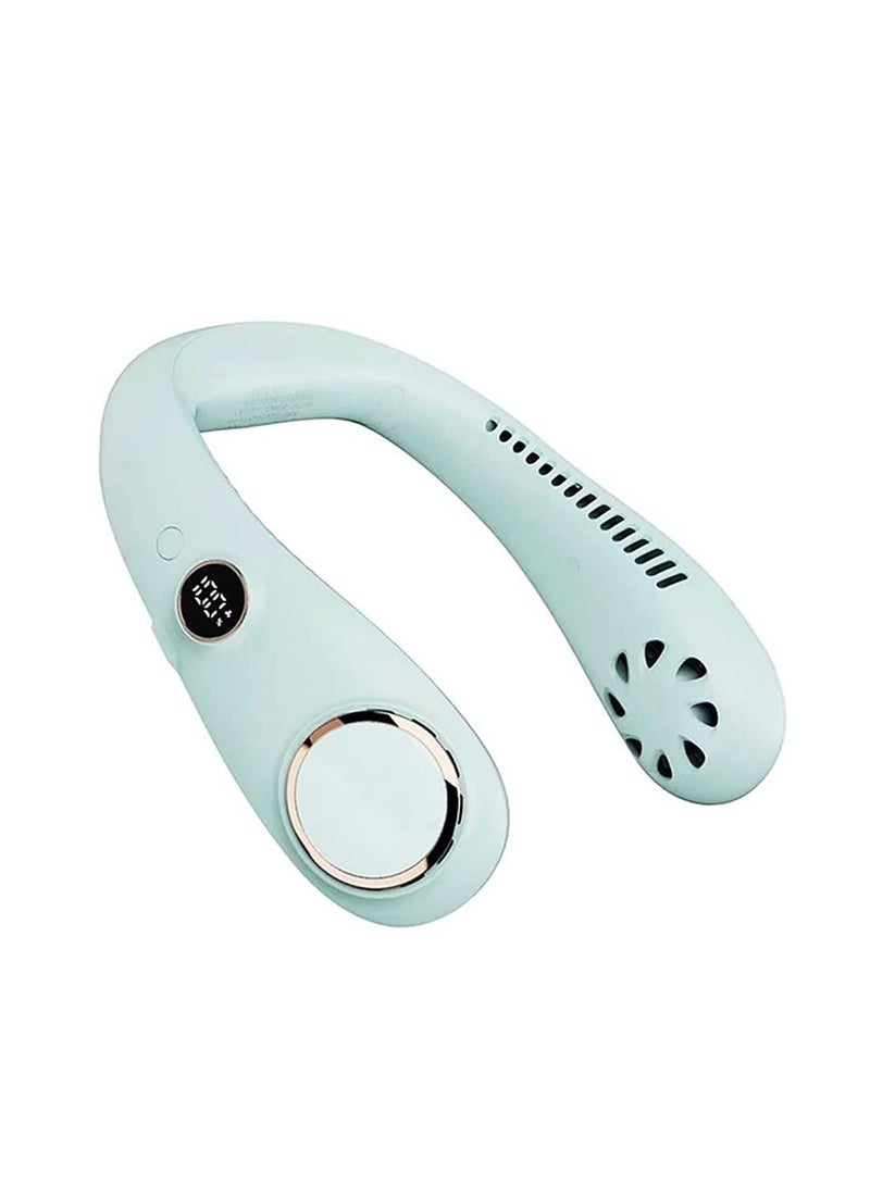 Arabest مروحة شخصية، بدون أوراق، قابلة لإعادة الشحن، تصميم سماعة الرأس، مروحة مكتب تعمل بالطاقة USB، 3 سرعات قابلة للتعديل - Image 1