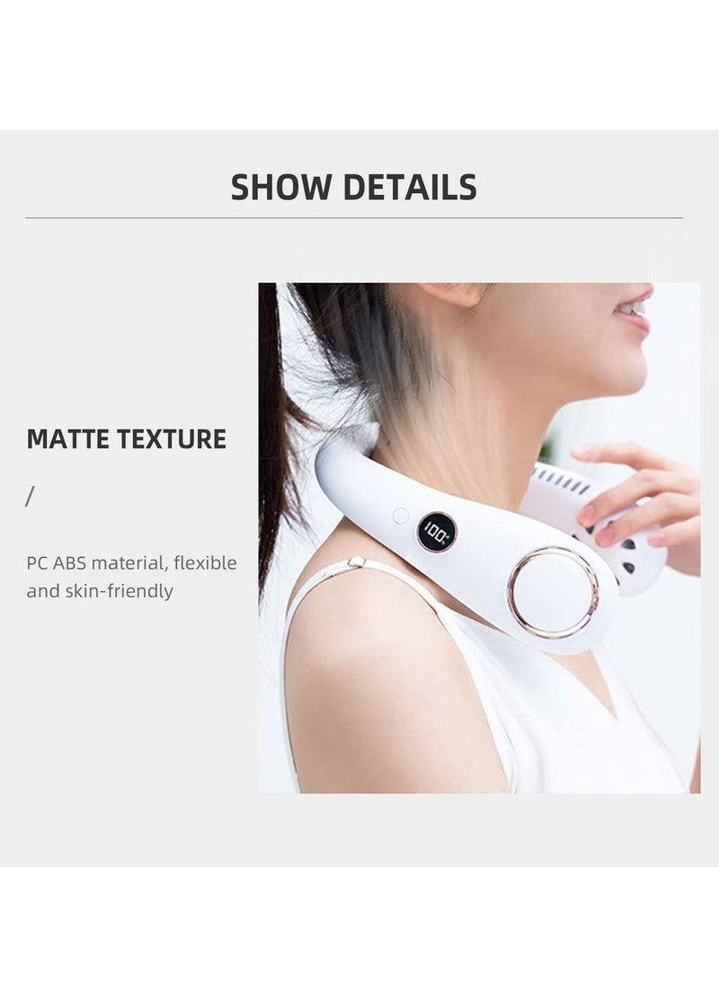 Arabest مروحة شخصية، بدون أوراق، قابلة لإعادة الشحن، تصميم سماعة الرأس، مروحة مكتب تعمل بالطاقة USB، 3 سرعات قابلة للتعديل - Image 4