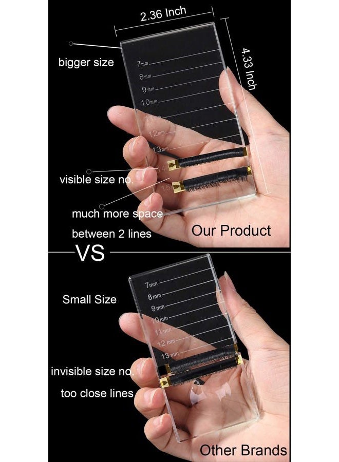 catin Eyelash Extension Crystal Pallet Lash Holder Tray Bigger Size with Storage Case 4.3x2.4 Inch,7-15 mm - Image 3
