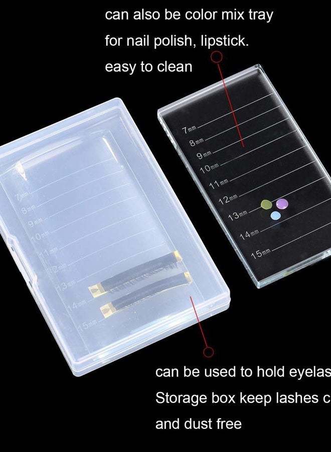 catin Eyelash Extension Crystal Pallet Lash Holder Tray Bigger Size with Storage Case 4.3x2.4 Inch,7-15 mm - Image 4