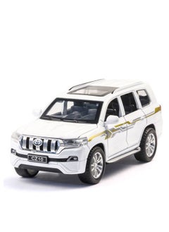 Swift Toyota Prado Toy Model Car 1:32, Zinc Alloy Diecast Toy Car, Pull Back Vehicles with Music and Light Doors and Hood Can Be Opened for Kids Boys Birthday Gifts, Black  - Image 1