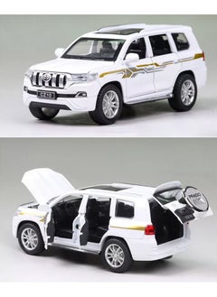 Swift Toyota Prado Toy Model Car 1:32, Zinc Alloy Diecast Toy Car, Pull Back Vehicles with Music and Light Doors and Hood Can Be Opened for Kids Boys Birthday Gifts, Black  - Image 3