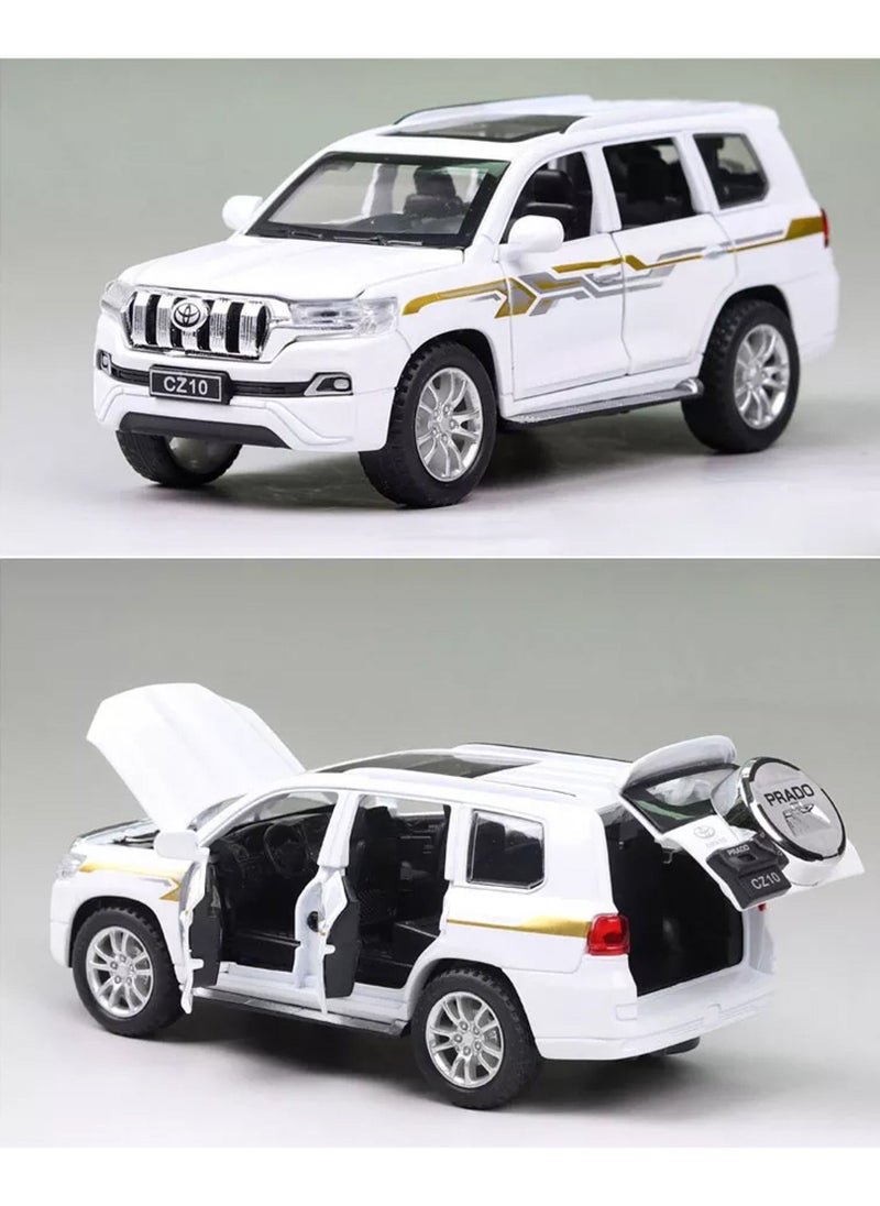 Swift Toyota Prado Toy Model Car 1:32, Zinc Alloy Diecast Toy Car, Pull Back Vehicles with Music and Light Doors and Hood Can Be Opened for Kids Boys Birthday Gifts, Black  - Image 3