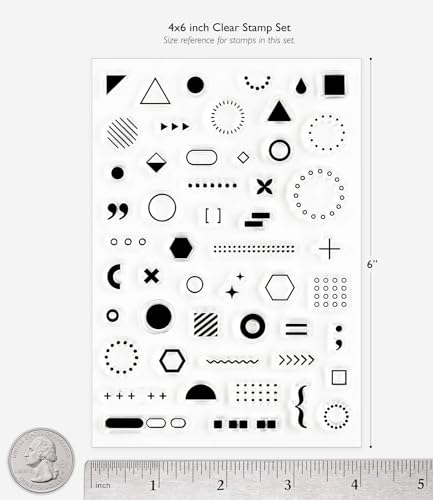 Wintertime Crafts Small Geometric Details, Clear Stamps 4x6 inch by Wintertime Crafts for Scrapbooking and Art Journals, Texture Stamp Set - Image 3