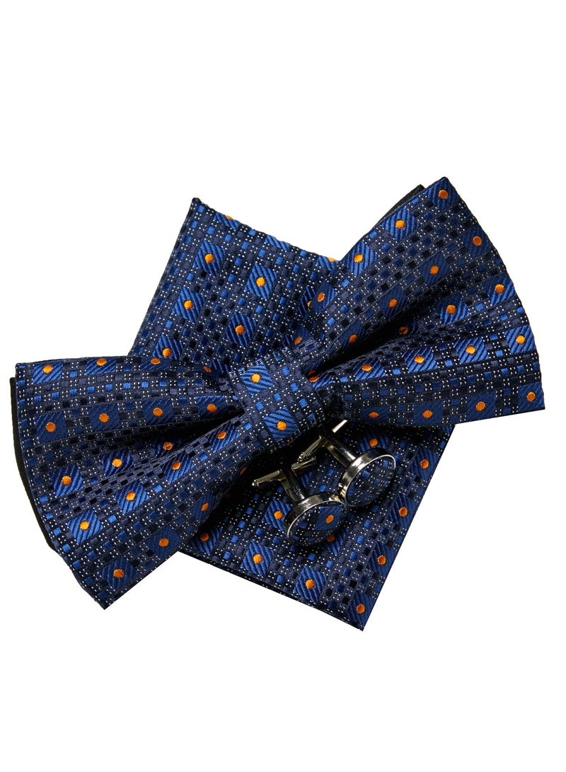 Polka Dot Pattern Bow Tie Three-Piece Set Blue