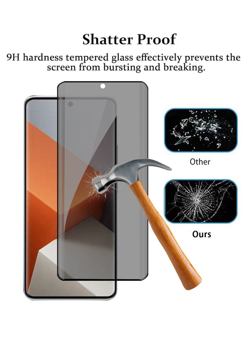 2 PCS Redmi Note 13 Pro+/Plus 5G Screen Protector Film Comfortable Touch Anti Spy 9H Tempered Glass, Anti-scratches Full Cover Screen Accessories Anti-Fingerprint Anti-drop Protection - Image 2