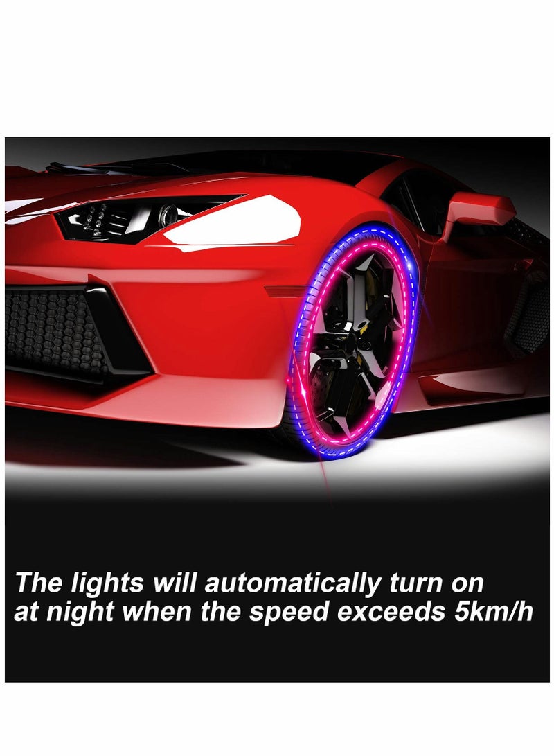 SYOSI Car Tire Lights, Solar Energy Waterproof Motion Sensors Flashing Colorful LED Wheel Lamp Bulb, 4pcs - Image 3