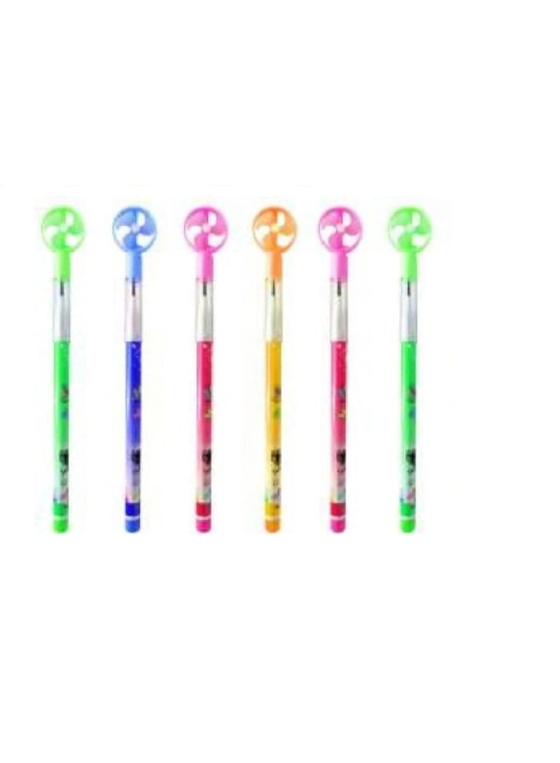Generic 2 Multi-Tip Pencils with Blower Fan Toy Cap - Image 2
