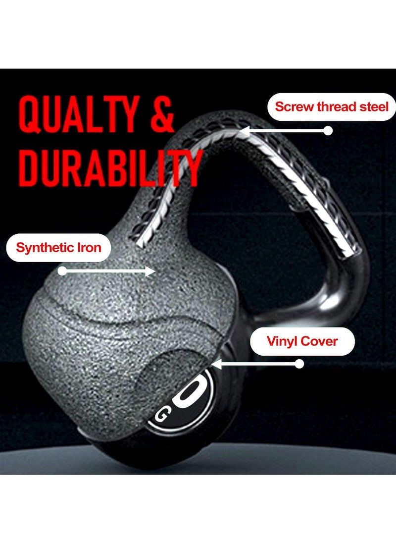 SportQ - Solid Kettlebell, Home Gym Strength Training Equipment with Non-Slip Handle, Multi-Functional Fitness Kettlebell for Powerlifting, Bodybuilding, Core Training and Push-ups - Image 1