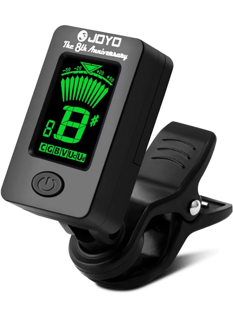 جويو جهاز ضبط الجيتار والباس الرقمي من نوع كليب – موالف إلكتروني متعدد الوظائف للجيتار والباس واليوكليلي والكمان بنظام ضبط كروماتيكي (JT-01) - Image 1