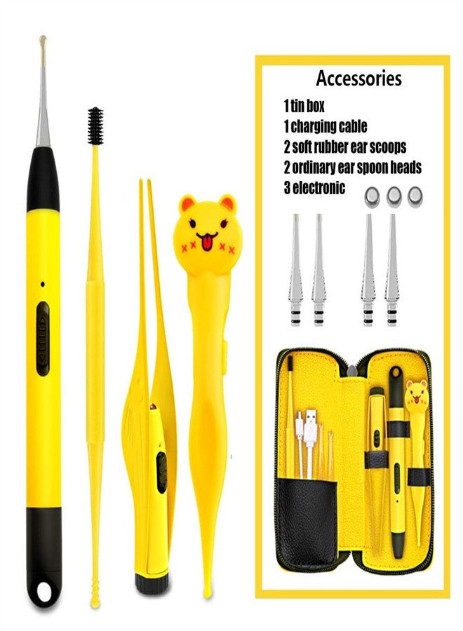 Luckam Nose Cleaning Tweezers with Light, Rechargeable Ear Cleaning Kit for Kids Ear, Nose, Navel, Dirt Mucus Cleaning Clips for Infant, Safe and Effective Booger Plier Tool Set (4 Piece) - Image 1