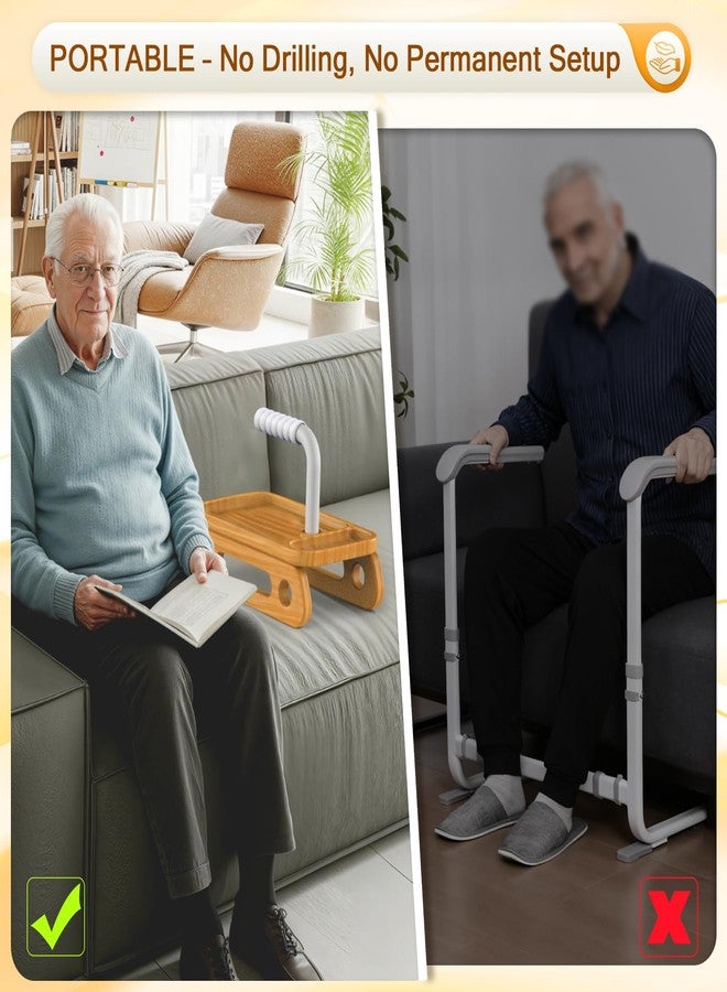 Codonen Portable Couch Standing Aid with Organizer Tray, 350 lbs Support Mobility Helper for Seniors, Sofa Lift Assist Handle for Wide Sofas - No Installation, Easy to Store - Image 3