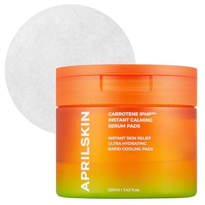 APRILSKIN Carrotene IPMP™ Instant Calming Serum Toner Pads | 5-Minute Cooling Serum Pads | Vegan, Cruelty-Free | Non-comedogenic | Toner-Serum-Sheet Mask All-in-one | Korean Skin Care, 80 Pads - Image 1