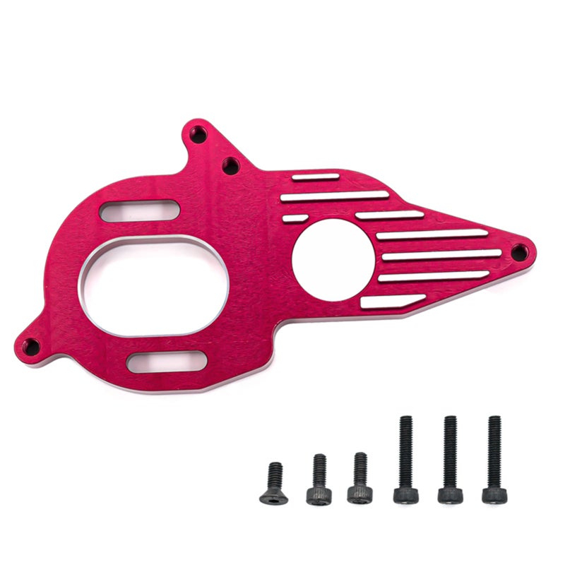 RC Car Motor Heat Sink Mount: Red Aluminum Alloy Sturdy Wear-resistant - Easy To Install RC Car Upgrade Parts for Arrma 1/10 4X4 Granite Mega RC Car Enthusiasts - Image 1