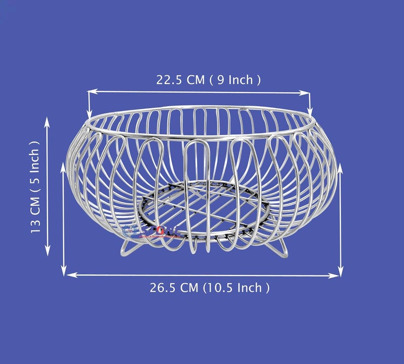 STONE STONE Heavy Duty Stainless Steel Fruit and Vegetable BasketTable Top Fruit RackVegetable StandChrome Finish - Image 3