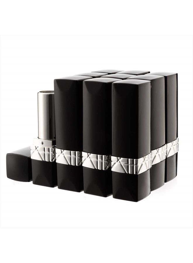 Allwon 10Pcs Black Empty Lipstick Tubes DIY Lip Balm Container (Rectangle Tube) - Image 1