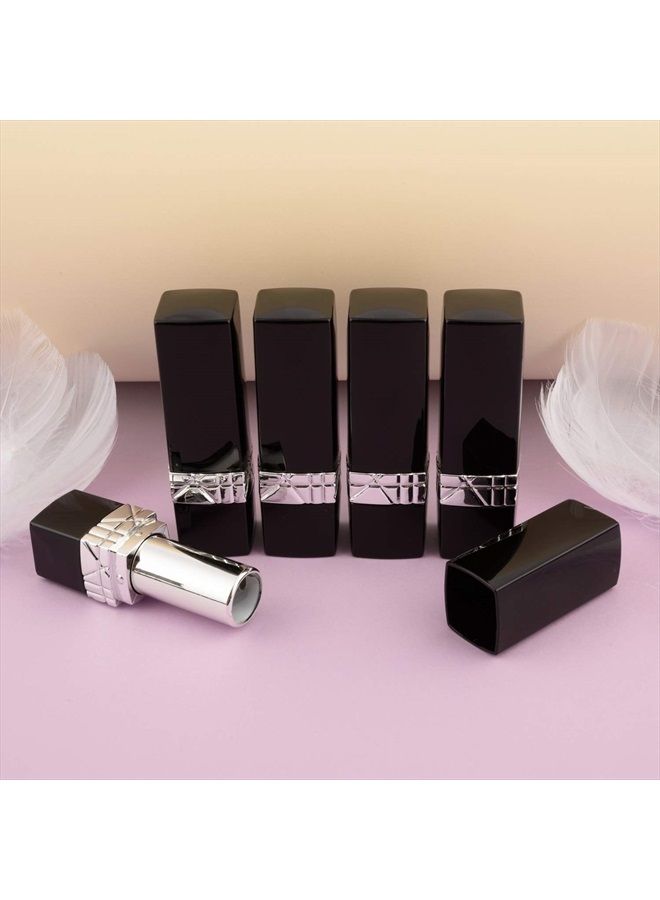 Allwon 10Pcs Black Empty Lipstick Tubes DIY Lip Balm Container (Rectangle Tube) - Image 3