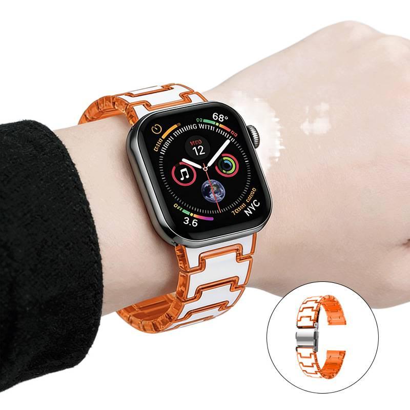 AD سوار ساعة ذكية سوار راتنج متوافق مع Apple Watch بملاءمة قابلة للتعديل وحزام بديل للاستخدام اليومي باللون أسود قابل للتعديل باللون الأسود - Image 3