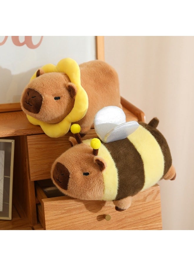 Generic - Bee Toast Transformation Lie Prone Kapibala Capybara Plush Doll Products Toast Capybara Door-Color:Yellow Flower-Transformation Pickyfish-Height:25cm 0.25kg - Image 1