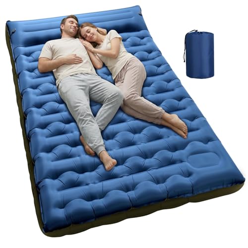 KASBAH Double Inflatable Camping Sleeping Pad,Thick 6 inch 2 Person Ultralight Sleeping Mat with Built-in Foot Pump and Pillow,Camping Essentials for Hiking,Backpacking,Traveling, Tent - Image 1