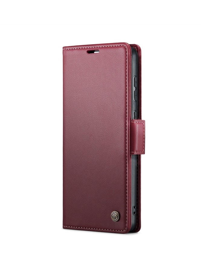 CaseMe - Flip Wallet Case For Huawei Mate 60 Pro [RFID Blocking] PU Leather Wallet Flip Folio Case with Card Holder Kickstand Shockproof Phone Cover (Red) - Image 1