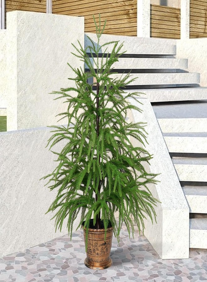 XmasExp 2.5ft Norfolk Pine Tree Artificial Faux Potted Real Touch Christmas Tree for Front Porch Indoor Outdoor Decor (Green) - Image 1