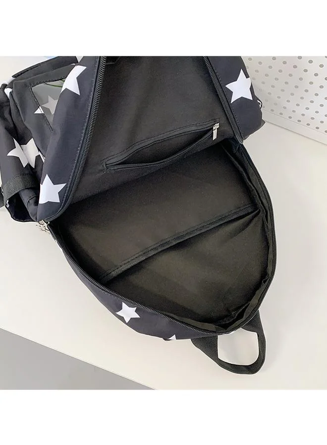 Take Two Star Print Nylon Backpack with Clear Pockets