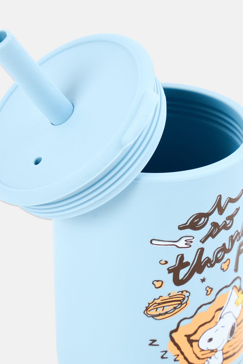 Peanuts Silicone Tumbler With Straw 180 ml, Sage Blue - Image 3