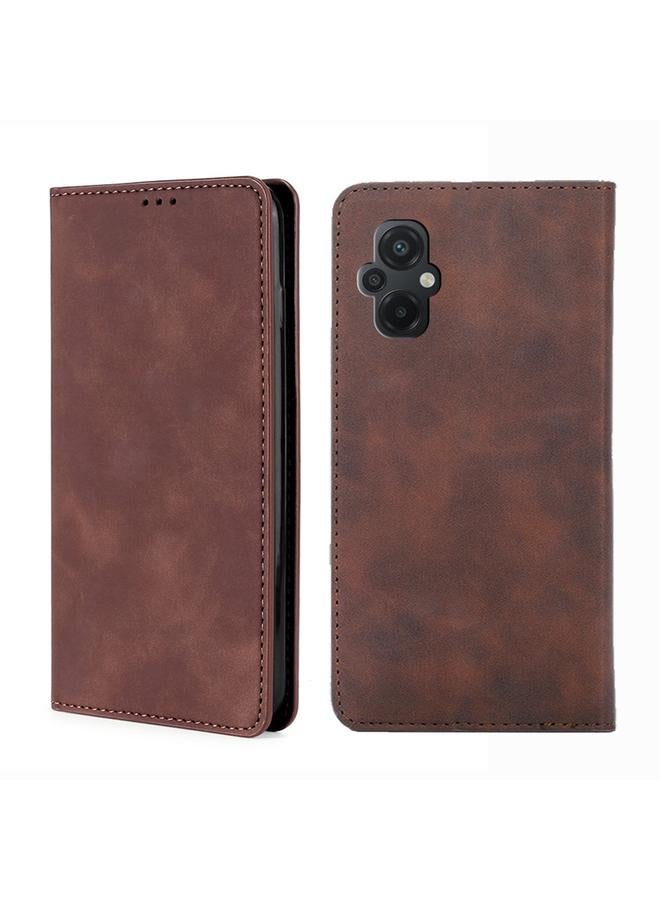 The Bros Case For Xiaomi Poco M5 4G Skin Feel Magnetic Horizontal Flip Leather Phone Case