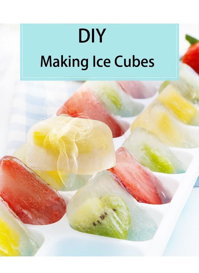 Ant - Durable Food-Grade Safety Ice Cubes Trays with Lid, Reusable Silicone 14-Ice Cube Molds with Spill-Resistant Removable Lid for Any Drink & DIY (Pink) - Image 1