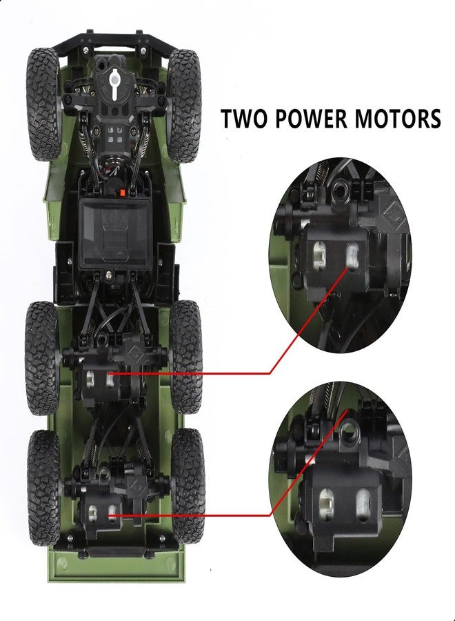 شاحنة عسكرية تعمل بالتحكم عن بعد من سيبوناس بمقياس 1:18 مزودة بعلب، مدة تشغيل 50 دقيقة، سيارة تحكم عن بعد بتردد 2.4 جيجاهرتز، دفع رباعي، مناسبة لجميع التضاريس، مزودة بإضاءة LED، هدية للأطفال - Image 2