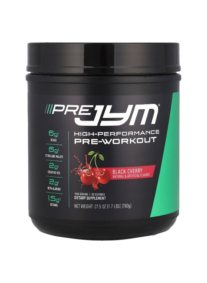 JYM Supplement Science - JYM Supplement Science, Pre JYM®, High-Performance Pre-Workout, Black Cherry, 1.7 lbs (780 g) - Image 1