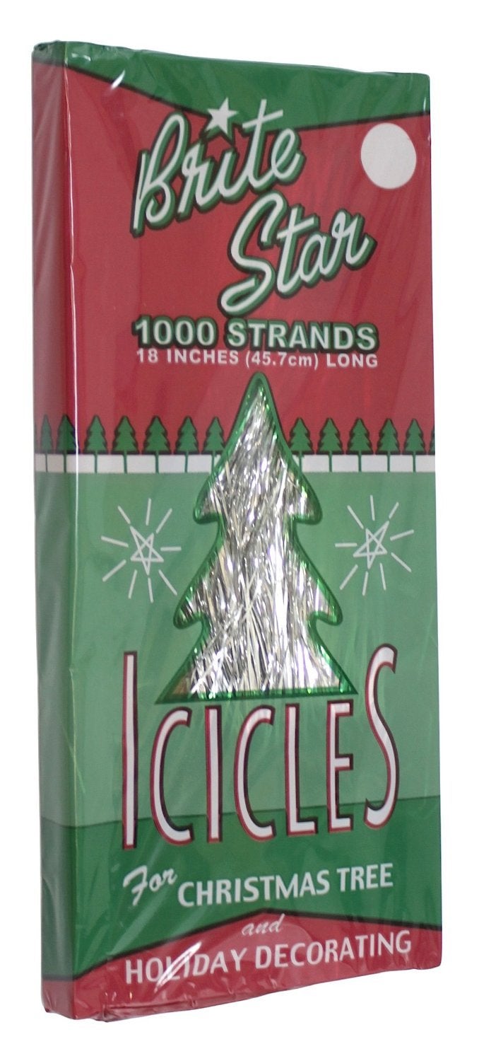 Brite Star 1000ct Silver Tinsel Icicle Strand Christmas Decorations 18" - Image 3