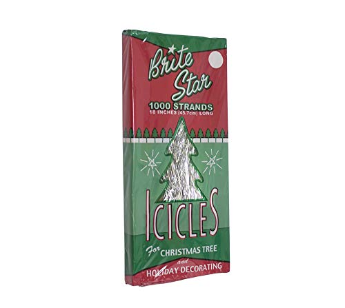 Brite Star 1000ct Silver Tinsel Icicle Strand Christmas Decorations 18" - Image 4