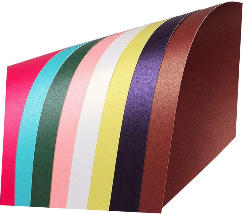 Angoily 20pcs Pearlescent Paper Shimmer Art Paper Double-Sided Printer Friendly for DIY Party School Projects - Image 2