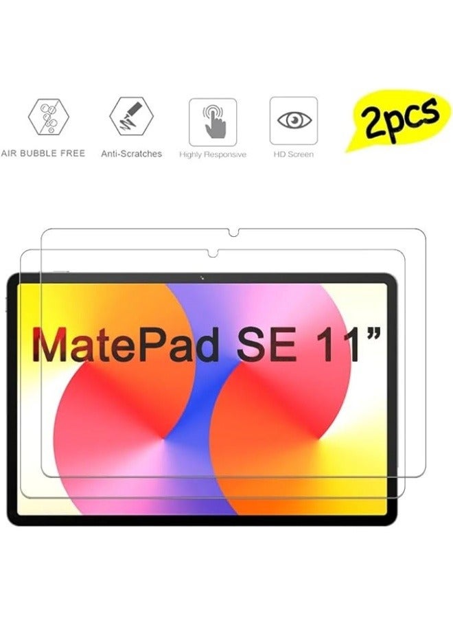 【2 Pack】 Screen Protector Compatible with Huawei MatePad SE 11 inch 2024 Tempered Glass, 9H Hardness Anti-Scratch Anti-Fingerprint HD Transparent - Image 2