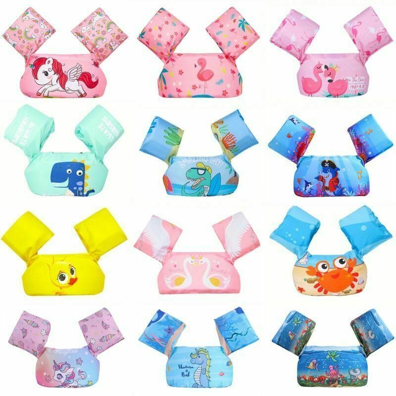 Inflatable Arm Floaties for Kids Toddlers, Swimiming Floater Sleeves Arm Lightweight Effective Waterproof Swimming Floats (As Per Available Color)