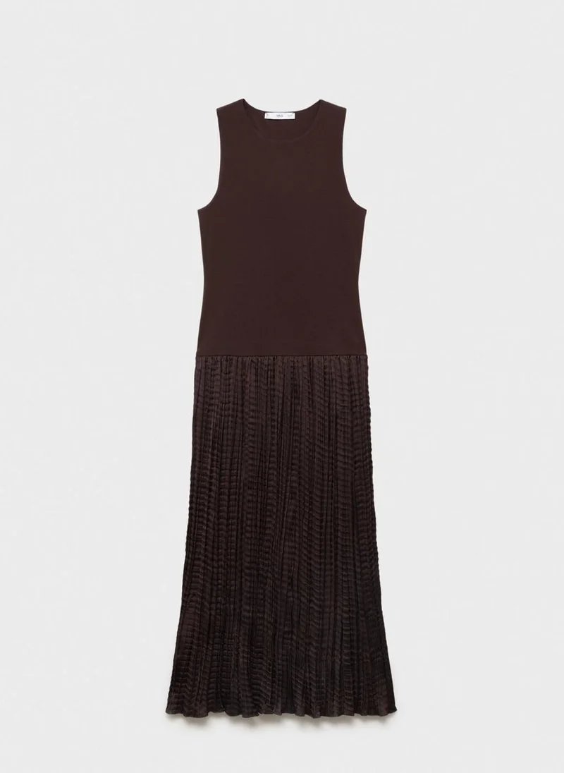 MANGO Pleated A-Line Dress