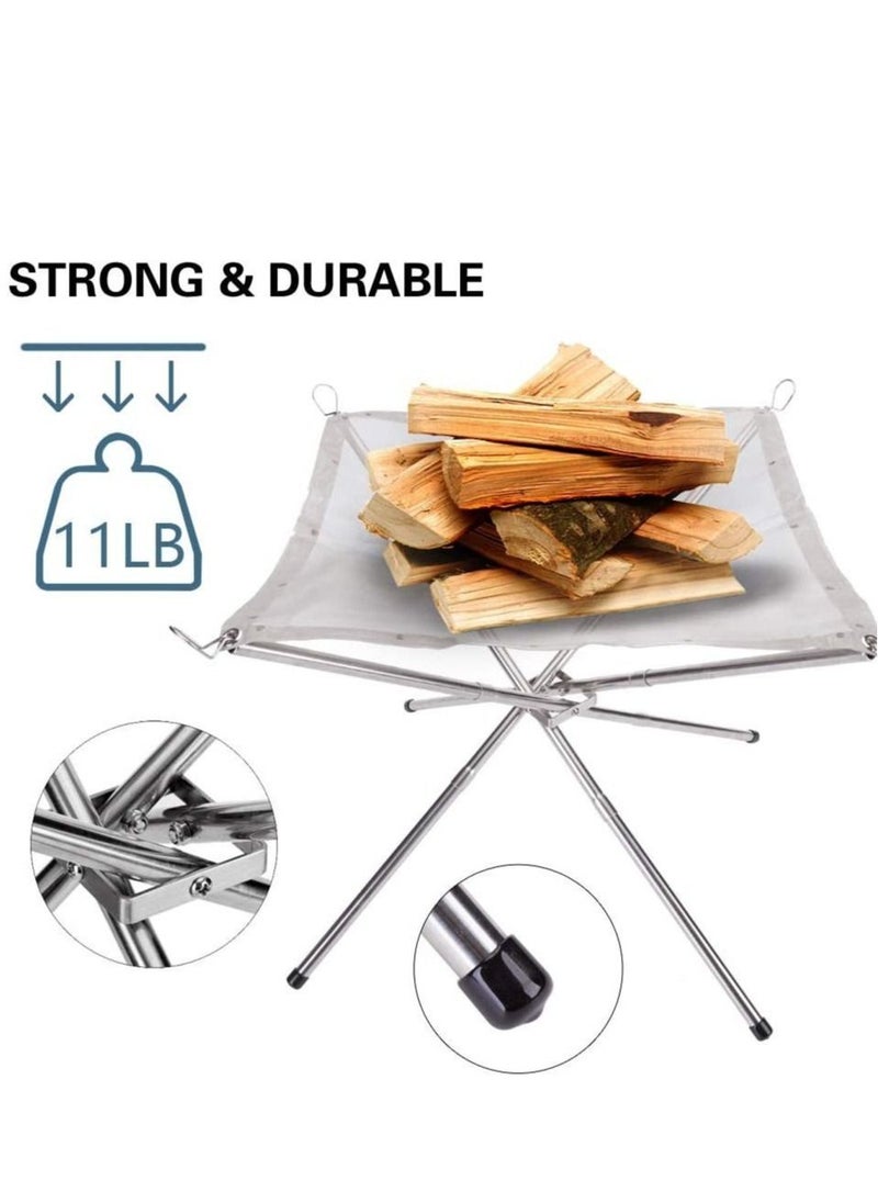 Generic - Portable Fire Pit Outdoor Camping Fire Pit Foldable Steel Mesh Fire Pits Fireplace - Image 1