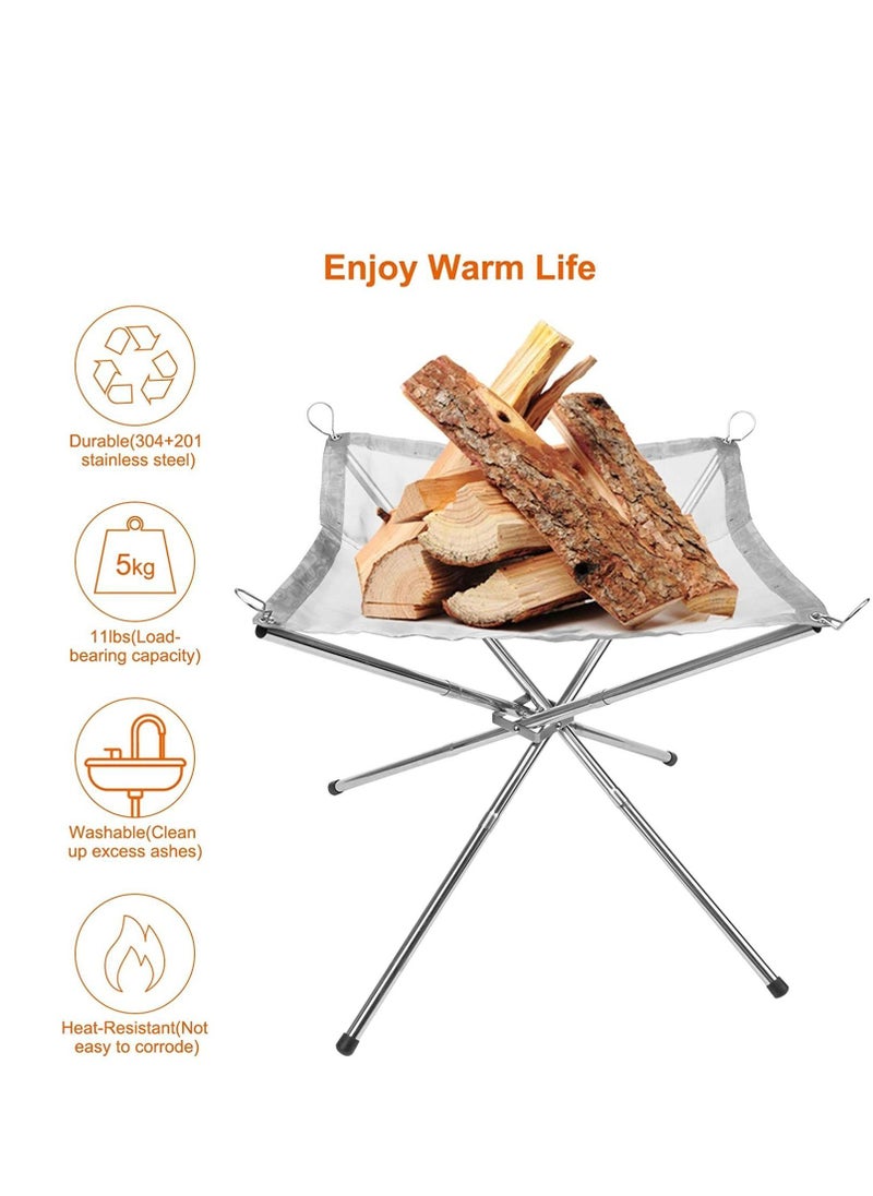 Generic - Portable Fire Pit Outdoor Camping Fire Pit Foldable Steel Mesh Fire Pits Fireplace - Image 1