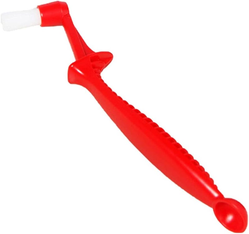 ANCLLO Espresso Machine Brush - Coffee Machine Cleaning Brush With Spoon - Group Head Brush - Coffee Machine Brush Cleaner - Red - Image 1