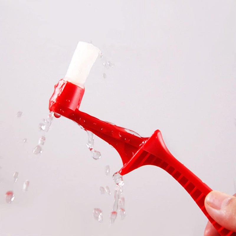 ANCLLO Espresso Machine Brush - Coffee Machine Cleaning Brush With Spoon - Group Head Brush - Coffee Machine Brush Cleaner - Red - Image 4