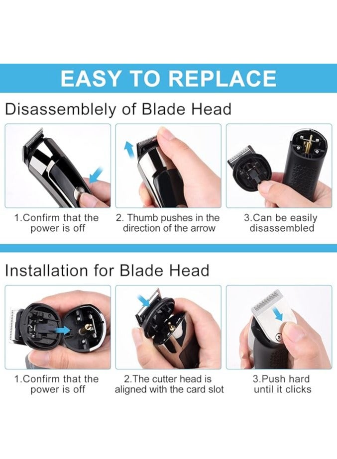 عام جهاز قص شعر للذقن للرجال، مجموعة 6 في 1 للقص اللاسلكي مع صندوق تخزين، مجموعة العناية بالجسم للرجال مقاومة للماء IPX6، حلاقة كهربائية للوجه والأذن والأنف والجسم، شحن USB، عرض LED - Image 5