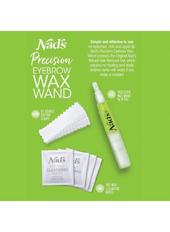 Nad's طقم شمع تشكيل الحواجب لإزالة شعر الوجه في المناطق الحساسة مع شرائح قطنية، مناديل تنظيف، 0.2 أونصة (عبوة من 1) - Image 2
