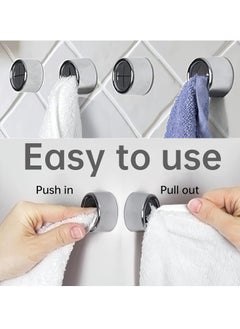 Oasisgalore 6 Pieces Kitchen Towel Hooks Round Adhesive Dish Towel Hook Wall Mount Hand Towel Hook for Bathroom Kitchen  - Image 4