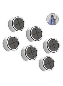 Oasisgalore 6 Pieces Kitchen Towel Hooks Round Adhesive Dish Towel Hook Wall Mount Hand Towel Hook for Bathroom Kitchen  - Image 1
