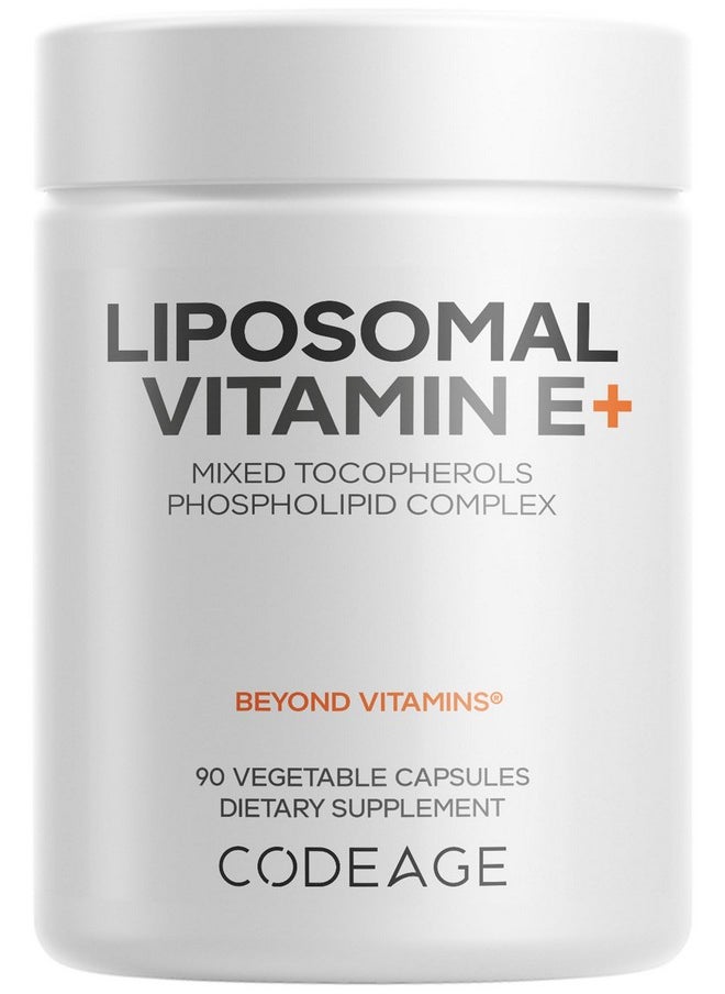 Codeage Codeage Liposomal Vitamin E Supplement - All Vitamin E Tocopherols - 3-Month Supply - Alpha Tocopherols, Beta, Gamma, and Delta - Liposomal Mixed Tocopherols - Non-GMO Phospholipid - 90 Capsules  - Image 1