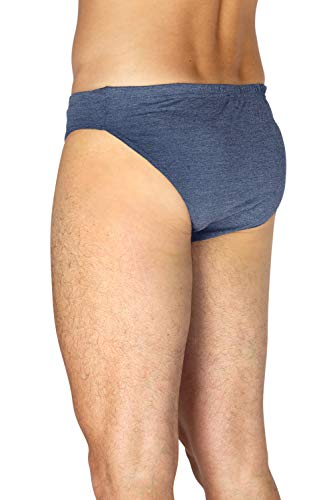 INTIMO Mens Comfy Soft Knit Bikini Brief, Denim Heather, Large - Image 3