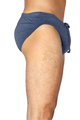 INTIMO Mens Comfy Soft Knit Bikini Brief, Denim Heather, Large - Image 2